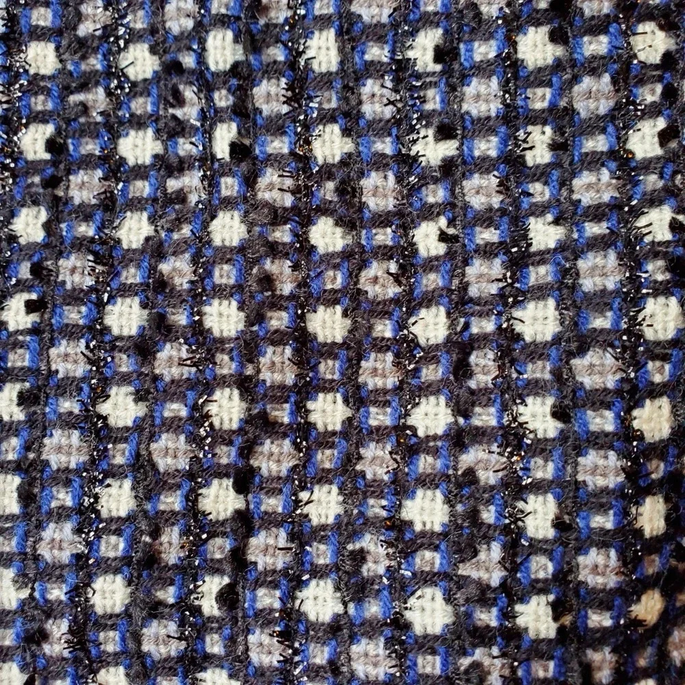 Banana Republic Metallic Sparkle Black Blue Gray White Tweed Pencil Skirt Size 4